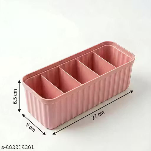 Multipurpose 5 Grid Plastic Organizer (Set of 4).