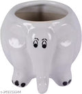 White Baby Elephant Ceramic Indoor Planter Pot