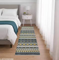 Handwoven Cotton Runner Carpet – Geometric Multi Rug