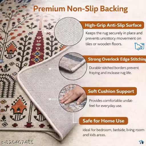 Premium Printed Polyester Carpet (White)