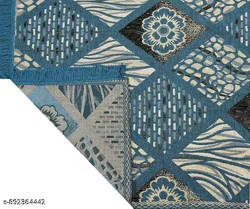 Cotton Handwoven Area Rug (Blue)