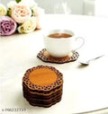 Premium Wooden Laser Cut Coaster Set (Pack of 6)