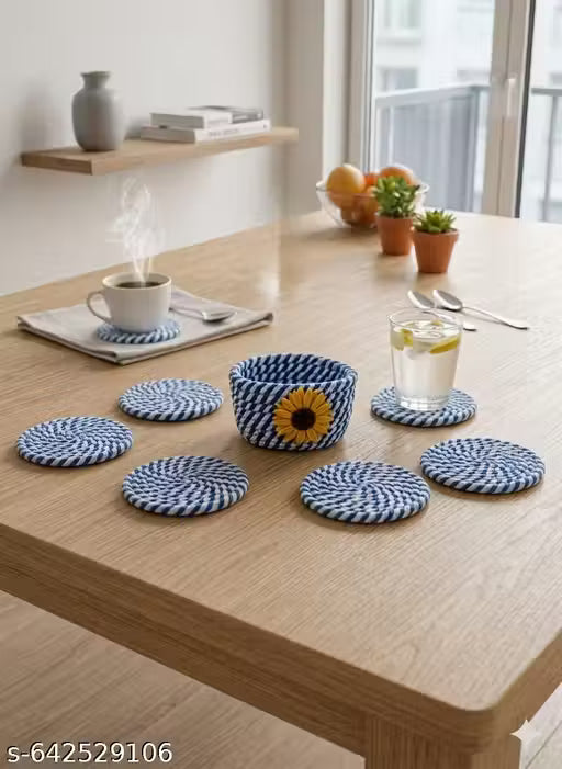Wooden Heat-Resistant Coaster Set (Pack of 6)