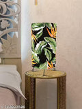 Attractive Green Floral Fabric Shade Table Lamp