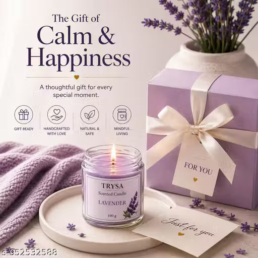 Lavender Scented Jar Candle | Handmade Soy Wax Candle