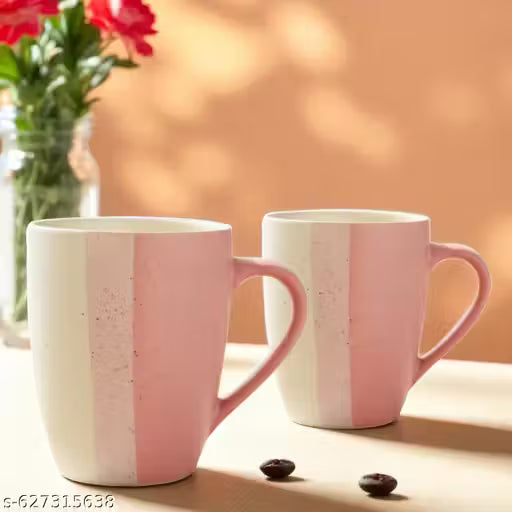 Blush Pink Harmony Dual-Tone Ceramic Mug Set