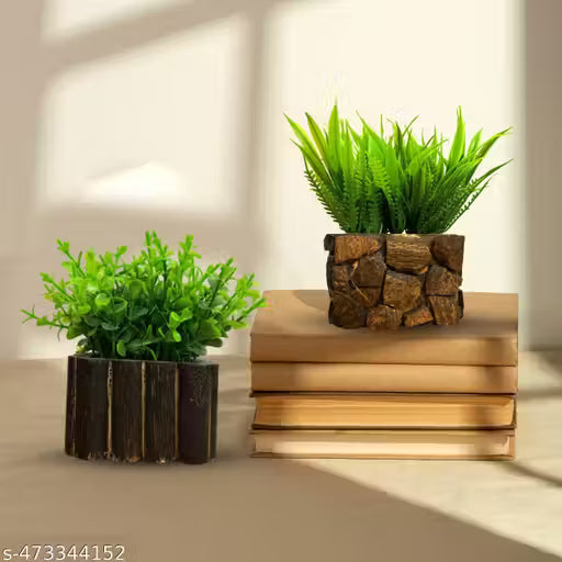 Dodecroo Fake Bonsai with Wooden Pot