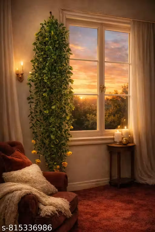 Artificial Hanging Palm Plant with Cherry Leaves