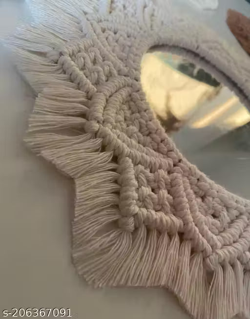 Macrame Mandala Wall Mirror – Boho Home Décor Mirror
