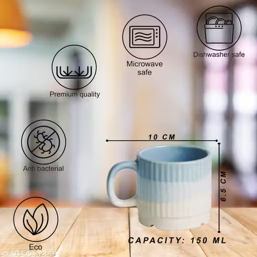 Ceramic Tea & Coffee Cup Set – Pack of 6