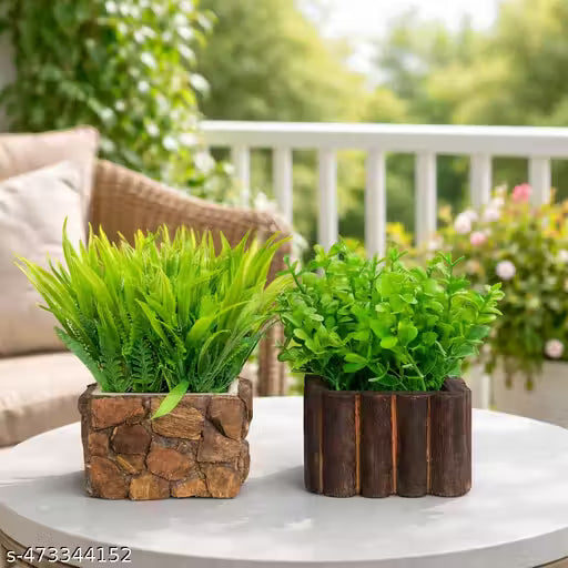 Dodecroo Fake Bonsai with Wooden Pot