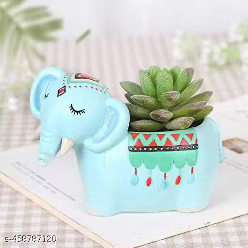 Blue Elephant Ceramic Succulent Planter Pot