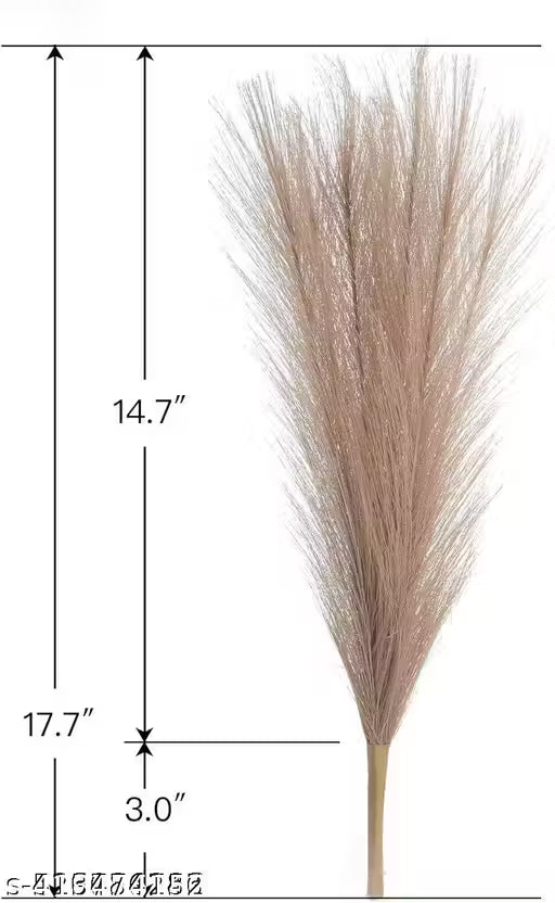 Artificial Pampas Grass Set – Brown Faux Decorative Stems (Pack of 3)