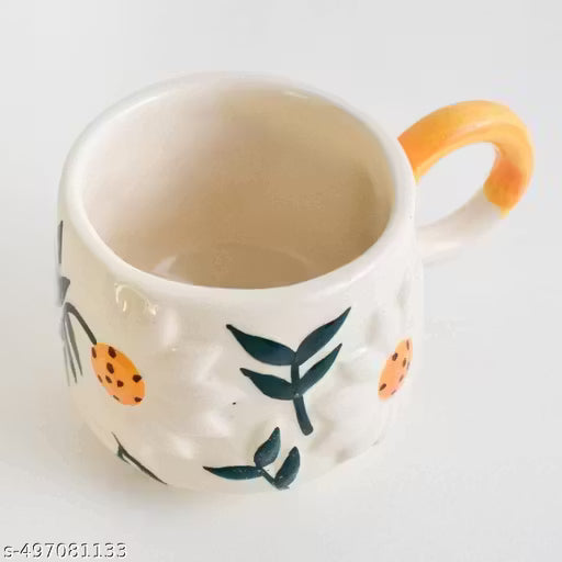 APAR Elegant Ceramic Mustard Flower Mug