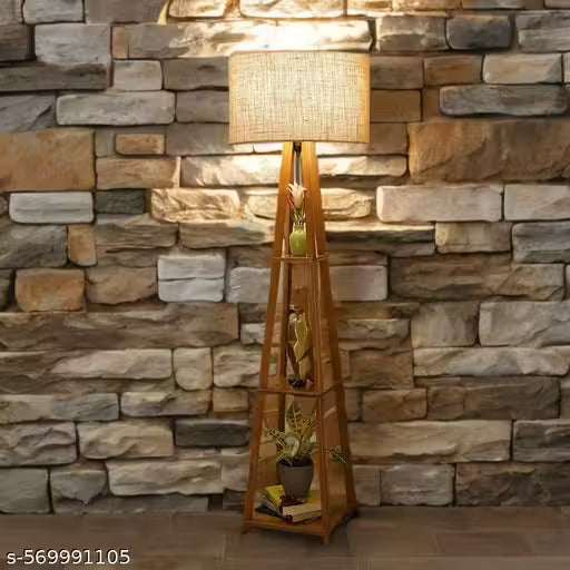 Classy Wooden Study Table Lamp with Beige Aluminium Shade