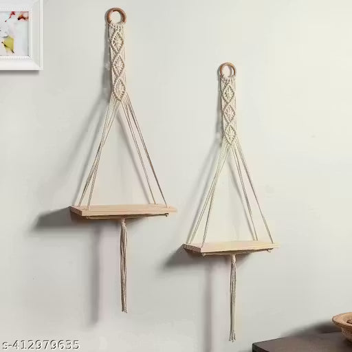 Macrame Wall Hanging Shelf Set