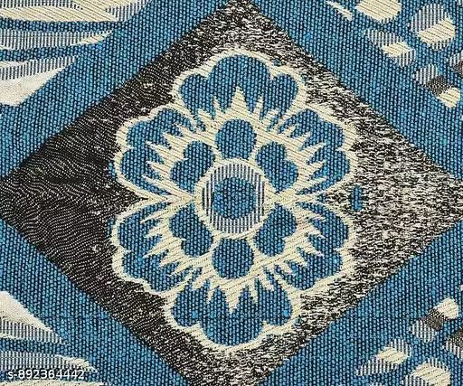 Cotton Handwoven Area Rug (Blue)