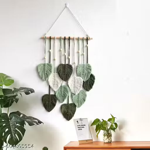 Green Boho Tapestry Décor - Handmade Macrame