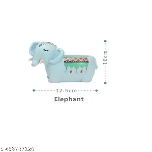 Blue Elephant Ceramic Succulent Planter Pot