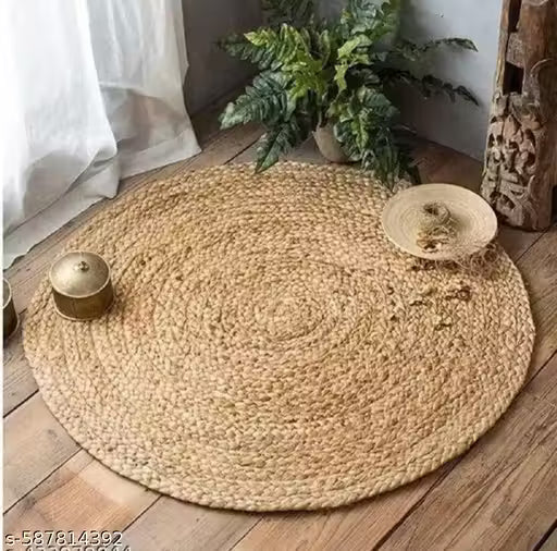 Handwoven Round Jute Floor Mat
