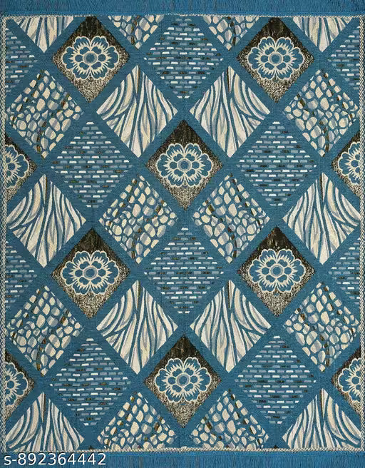 Cotton Handwoven Area Rug (Blue)
