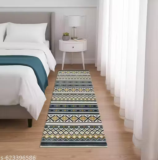 Handwoven Cotton Runner Carpet – Geometric Multi Rug