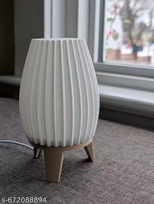 Modern Ribbed 3D Printed Table Lamp
