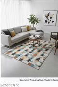 Modern 3D Printed Carpet – 5x7 Feet Off White Dhurrie