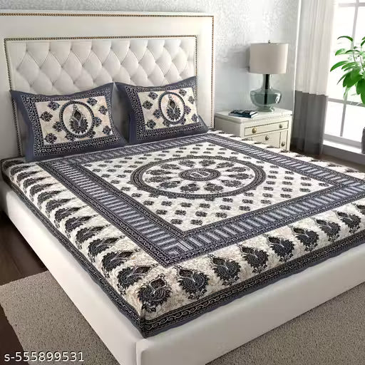 Ethnic Motif Print King Size Bedsheet set