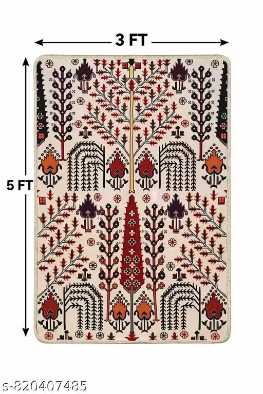 Premium Printed Polyester Carpet (White)