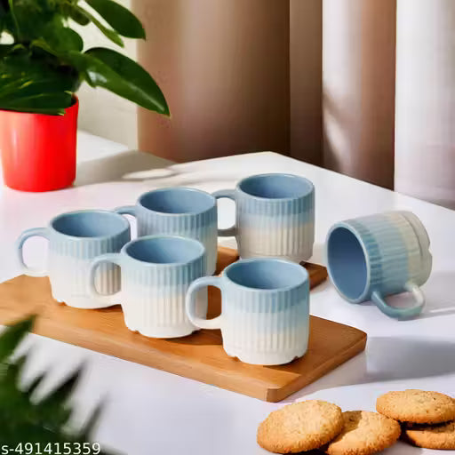 Ceramic Tea & Coffee Cup Set – Pack of 6