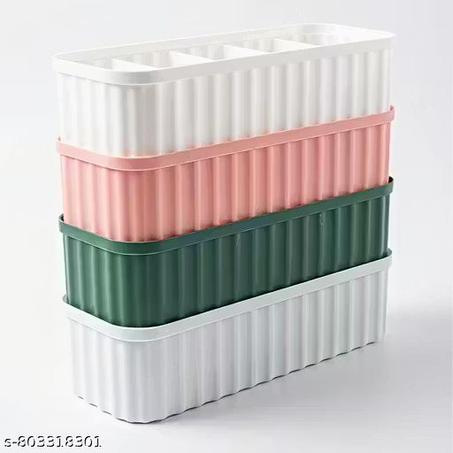 Multipurpose 5 Grid Plastic Organizer (Set of 4).
