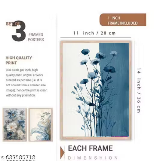 Leaf Painting Photo Frame Set of 3