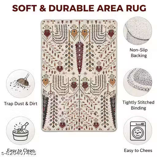 Premium Printed Polyester Carpet (White)
