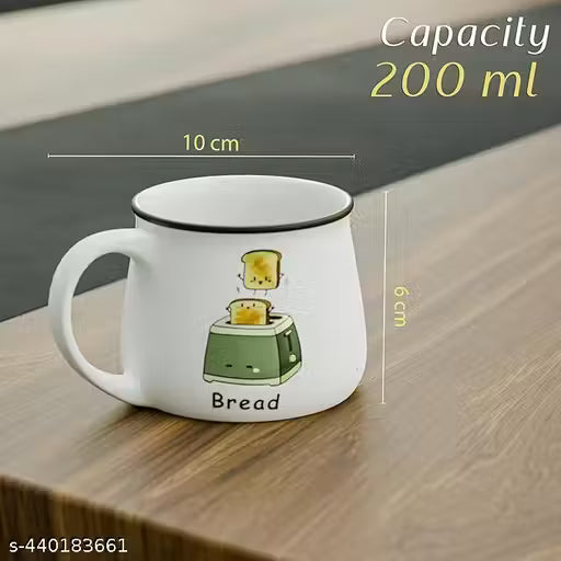 Ceramic Chai & Coffee Cup Set – White 200ml Cups (Pack of 6)
