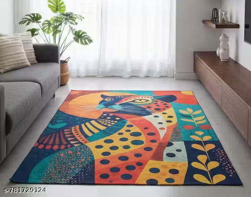 Leopard Print Area Rug – 5x7 Feet Multicolor Carpet