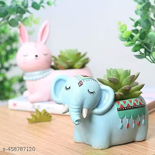 Blue Elephant Ceramic Succulent Planter Pot