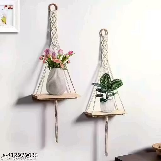 Macrame Wall Hanging Shelf Set