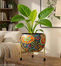 Metal Flower Pot with Stand for Home Décor
