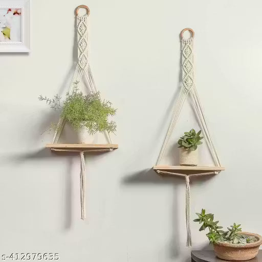 Macrame Wall Hanging Shelf Set