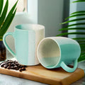 Speckled Ceramic Coffee Mug Set – Dual Tone Blue & Ivory (Pack of 2)
