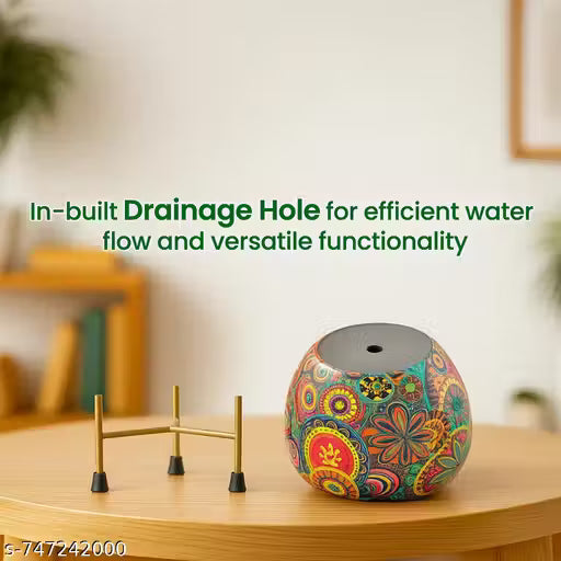 Metal Flower Pot with Stand for Home Décor