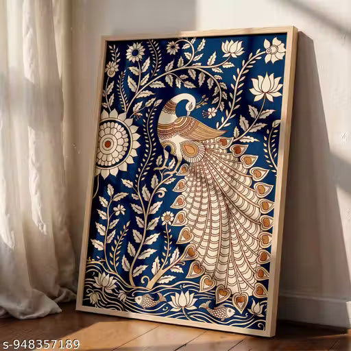 Traditional Abstract Wall Art Painting Wooden Framed