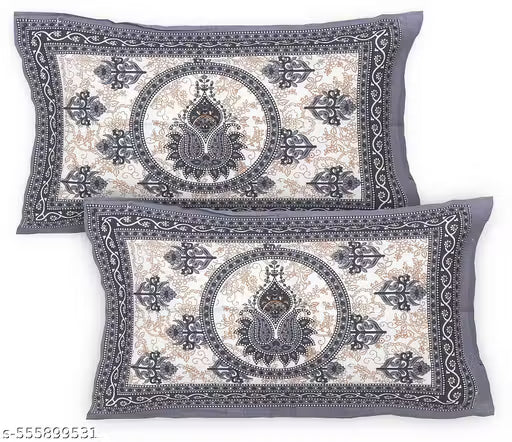 Ethnic Motif Print King Size Bedsheet set