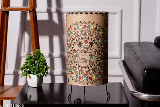 Aswal Handicraft Madhubani Bedside Table Lamp
