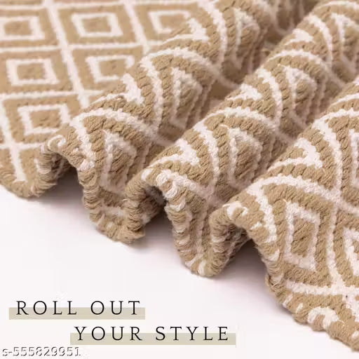 Handwoven Cotton Floor Runner – Beige Reversible Rug